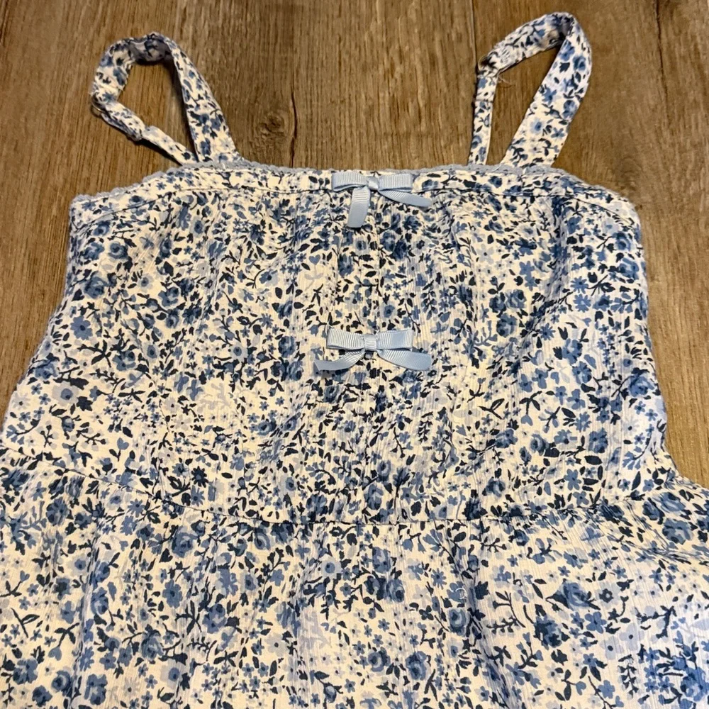 abercrombie kids White dress with Blue Accent